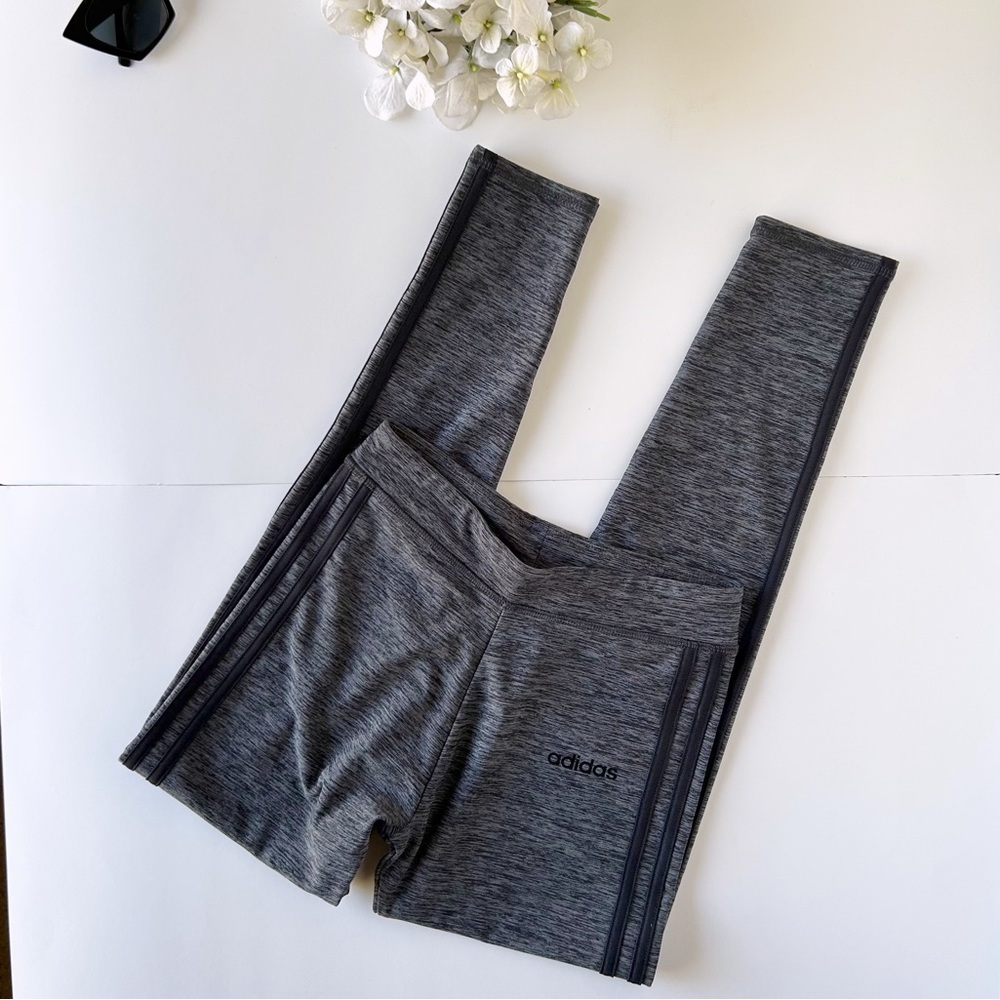 Adidas Girls Dark Gray Space Dye Leggings